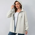 thumbnail image 4 of White Jackets for Women Hvyesh Women's Plus Size Waterproof Rain Jacket Outdoor Plain Windbreaker Full Zip Hiking Raincoats Breathable Rain Coats, 4 of 8