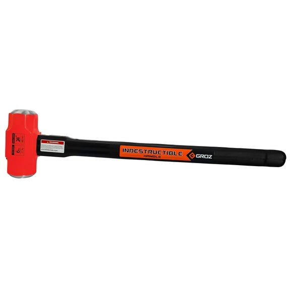Groz 6 lb Head Sledge Hammer with 24" Indestructible Steel Handle