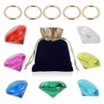 thumbnail image 1 of Juego de anillos ZCYSRLQIN con diamantes acrílicos redondos dorados, 12 unidades, 1 of 7