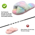 thumbnail image 4 of Ginisom Women's Fuzzy Slippers Cross Band Fluffy Open Toe House Slide Slipper, 4 of 6