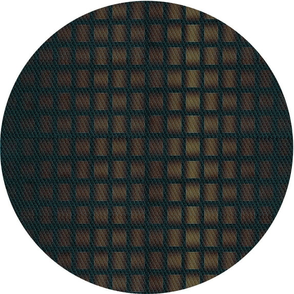 Ahgly Company Machine Washable Indoor Round Transitional Charcoal Blue Area Rugs, 5' Round