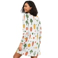 thumbnail image 2 of FORMRS Womens Long Sleeve Nightgowns Crew Neck Sleep Shirt Soft Pajamas Sizes S-3XL, Green Cute Vegetables, 2 of 8