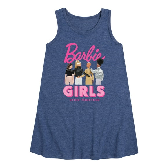 Barbie - Girls Stick Together - Friend Bond - Toddler and Youth Girls A-line Dress
