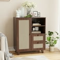thumbnail image 4 of Farini Sideboard Buffet Cabinet, Accent Cabinet with Drawers and Adjustable Shelf for Kitchen, Living Room, Entryway, Walnut, 4 of 7