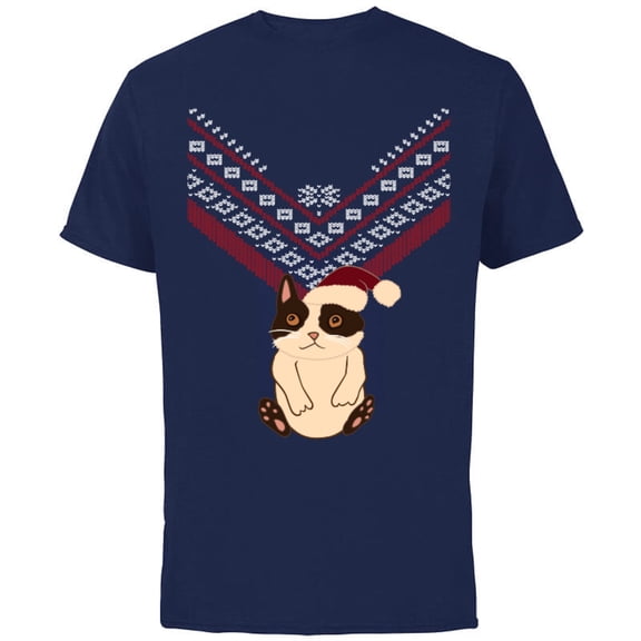 Marvel Hawkeye Cat Holiday Sweater - Short Sleeve Cotton T-Shirt for Adults - Customized-Navy