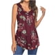 thumbnail image 1 of Tops estampados en color sólido sin mangas con botones y cuello redondo a la moda para mujer Fridja  qr3267, 1 of 5