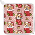 thumbnail image 3 of Polyester Insulation Kitchen Oven Mitts Potholder Apron 3Pcs Set Christmas Dog Breed Welsh Corgi Non Slip Heat Resistant Gloves for Baking Cooking BBQ, 3 of 7