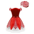 thumbnail image 5 of TTAO Kids Girls Christmas Elf Dress Sleeveless Velvet Dance Tutu Dress with Hat Set Xmas Fancy Dress Up Red 10, 5 of 7
