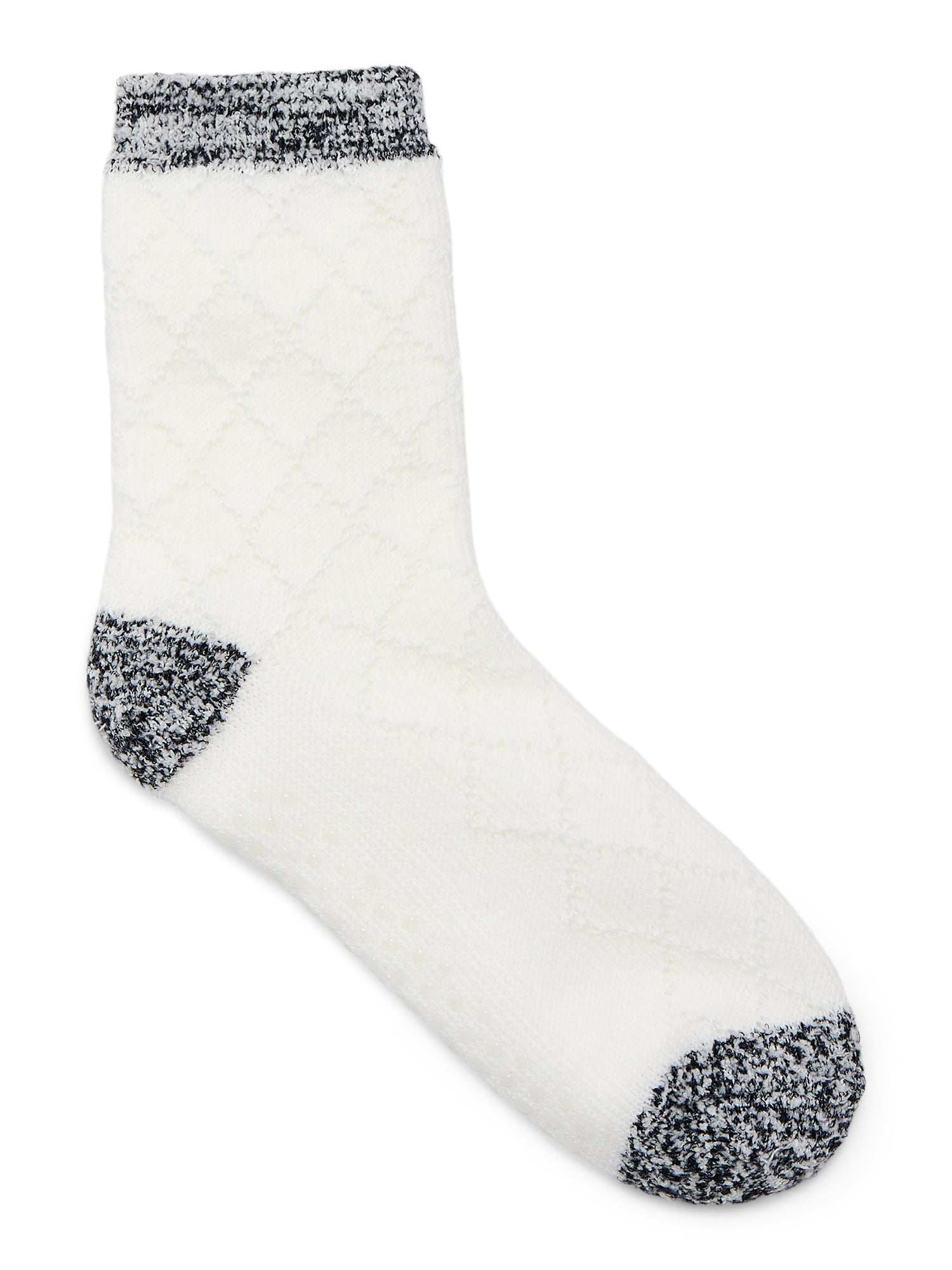 Joyspun Women's Double Layer Crew Lounge Socks, 3-Pack, Fits Shoe Sizes 4-10