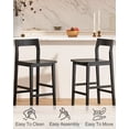 thumbnail image 3 of Joyyskill Wood Bar Stools Set of 4, Counter Height Barstools Armless Farmhouse Wooden Bar Dining Chairs with Solid Wood Legs, Black, 3 of 5