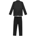 thumbnail image 3 of LiiYii Men's Dress Suit 2 Pieces Formal Business Solid Tuxedos Blazer with Pants Wedding Party Office Work Black S, 3 of 7