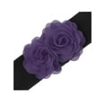 thumbnail image 2 of Cinturón Elástico Ancho para Mujeres INSPIRE CHIC, Corsé Estirable de Doble Flor Grande, Elegante y Casual para Vestido 68x6cm/26.8x2.4 pulgadas (LxA) Púrpura Oscuro, 2 of 6