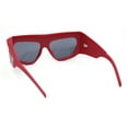 thumbnail image 4 of Mad Brow Line Super Thick Temple Angular Flat Top Plastic Sunglasses Red - Black, 4 of 4