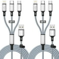 thumbnail image 1 of HAHDAXIA Multi Charging Cable [2Pack 6FT] 3 in 1 Multi Charger Cable Universal Braided Fast Phone Charging Cable with Lightning and Type C Micro USB Connectors Multiple USB Charger Cable for, 1 of 7