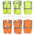 thumbnail image 2 of High Visibility Reflective Vest Zipper Front Safety Vest with Reflective Strips Construction Workwear Safety Reflective Vest (Fluorescent Orange,M), 2 of 6