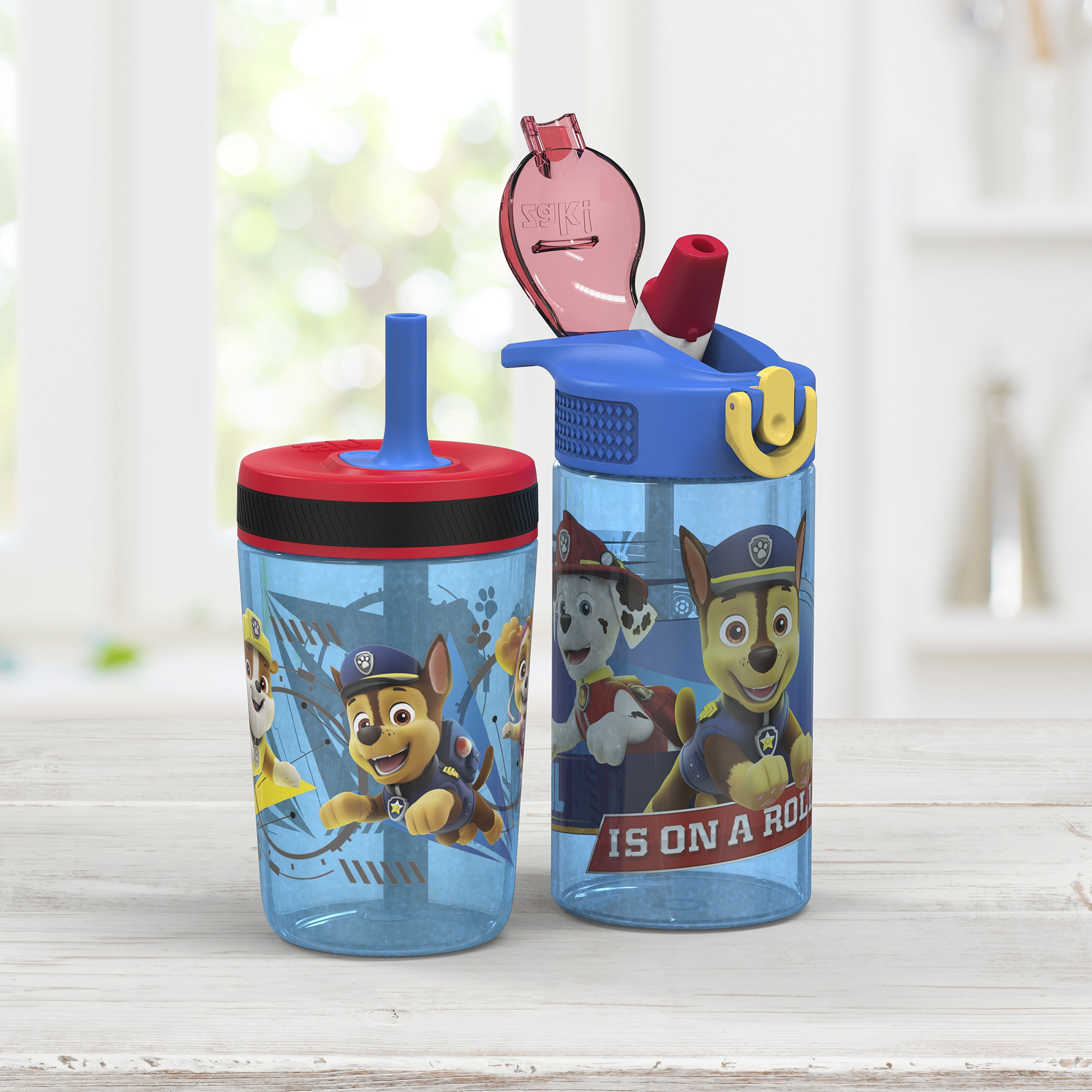 Paw Patrol Friends Carrying Strap One Touch Water Bottles with Reusable  Built in Straw - Safe Approv…See more Paw Patrol Friends Carrying Strap One