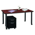 thumbnail image 2 of Regency Kee 60 x 24 in. Mobile Desk with Storage- Cherry Top, Black Legs, 2 of 9