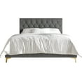 thumbnail image 5 of Castle Place Contemporary Crystal Twin Size Velvet Upholstered Bed with Storage Bench, Light Grey, 5 of 14