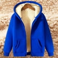 thumbnail image 4 of Women's Fleece Lined Zip Up Jacket, Solid Color Winter Warm Coat with Front Pockets, Soft Casual Long Sleeve Outerwear for Cold Weather Protection and Daily Comfort Wear Dark Blue L, 4 of 4