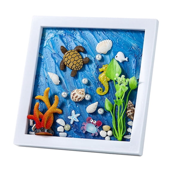 CYFW Diy Beach Mosaic Painting Kit Diy Mosaic Arts and Craft Kits Handmade Sticker Painting Gem Art for Kids Christmas Room Decor,B One Size