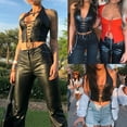 thumbnail image 4 of SIEYIO Women Punk Sleeveless Crop Top Sexy Halter V-Neck Backless Hollow Vest Faux Patent Leather for Cross Lace-Up Party Clubw, 4 of 19
