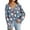 Dark Blue, variant on Women's Fashion Loose Knit Long Sleeve Christmas Print V-Neck Button Cardigan for Holiday Casual Wear and Comfortable Fit,Dark Blue,M