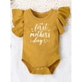 thumbnail image 2 of Suealasg Baby Girl Romper Infant Summer Mother's Day Clothes 3M 6M 9M 12M Short Sleeve Round Neck Letter Print Bodysuit for Newborn Girl, 2 of 9