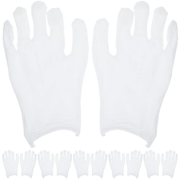 MIANGASTORE 10 Pairs White Cotton Gloves Hand Protector Multipurpose Working Gloves