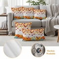 thumbnail image 6 of Fall Orange Pumpkins Outdoor Waterproof Pillow Covers, Thanksgiving Maple Leaf Wood Grain Decorative Square Throw Pillowcase Sofa Cushion Sham for Patio/Couch/Chair, 24"x24" 2 Pack, 6 of 8