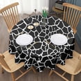 thumbnail image 3 of Black and White Giraffe Pattern Round Tablecloth 60"x60",Wrinkle Wipeable Table Cloth for Kitchen Dining Room Picnic Patio Party, 3 of 6