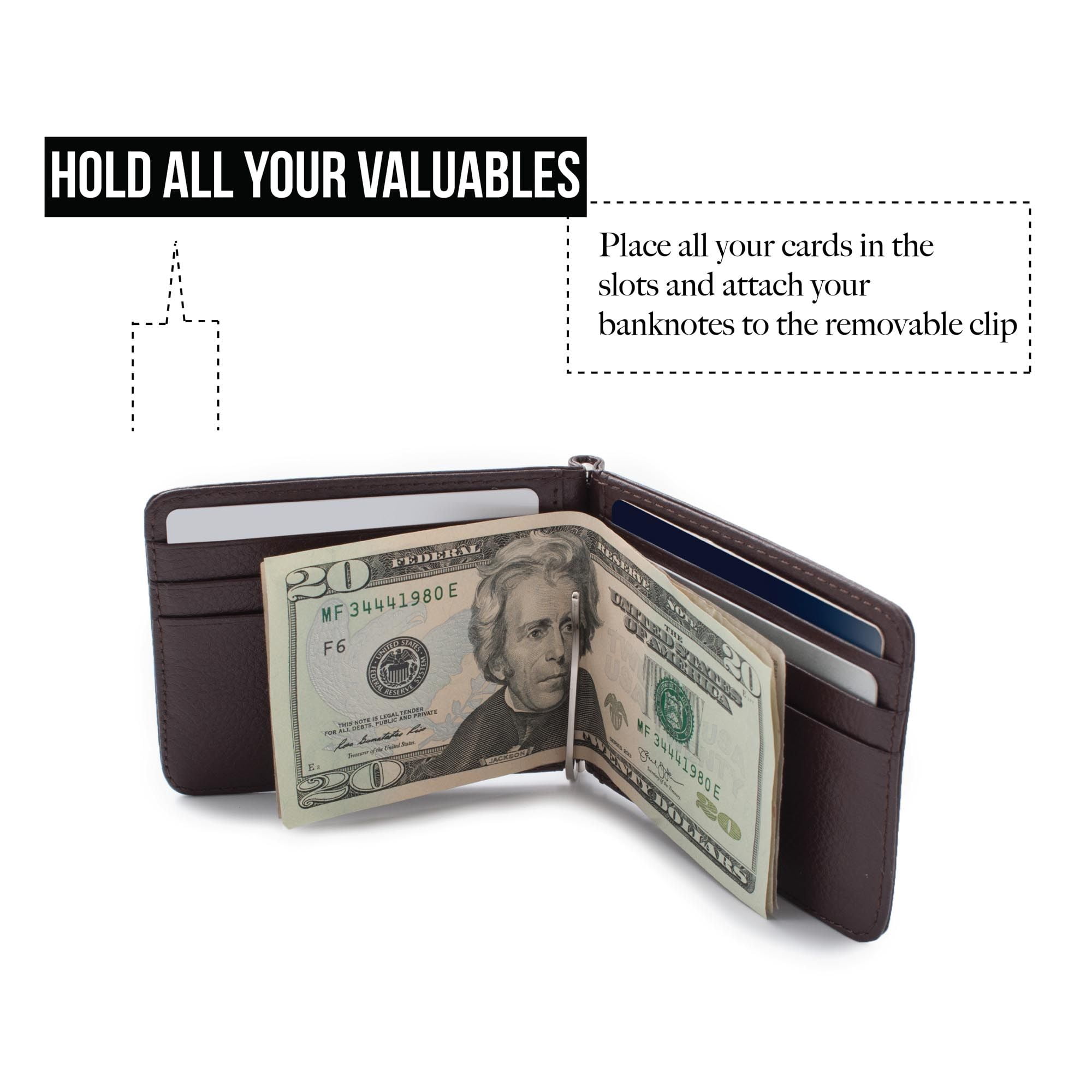Men/'s Wallet ID Card Paper Money Clip PU Leather Bag Case Holder Business
