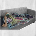 thumbnail image 6 of Modern Art Soft Flannel Fleece Throw Blanket, Funk Style Avatar Woman Cat on Her Head Graffiti Unusual Human Humorous, Cozy Plush for Indoor and Outdoor Use, 60" x 80", Multicolor, by Ambesonne, 6 of 6