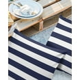 thumbnail image 3 of Navy Blue and White Stripe Outdoor Pillow Covers Waterproof Throw Pillow Cover 18x18in Set of 2,Square Decorative Pillowcases Cushion Case for Patio Sofa Couch,Modern Stripes Pattern, 3 of 7