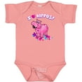 thumbnail image 3 of Inktastic I Love Hippos with Pink Hippo and Flowers Boys or Girls Baby Bodysuit, 3 of 5