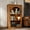 48"H Walnut, variant on HIUU 44"H Walnut Accent Cabinet with 2 Doors,Hand-Carved Arched Storage Cabinet with Open Shelf & 2 Doors,Wood Storage Cabinets for Living Room,Entryway