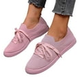thumbnail image 4 of uvwlwu Women's Casual On Shoes Breathable Mesh Lace Up Flat Comfortable Walking Shoes For Daily Wear Fashion Sneakers(Pink,6.5), 4 of 9