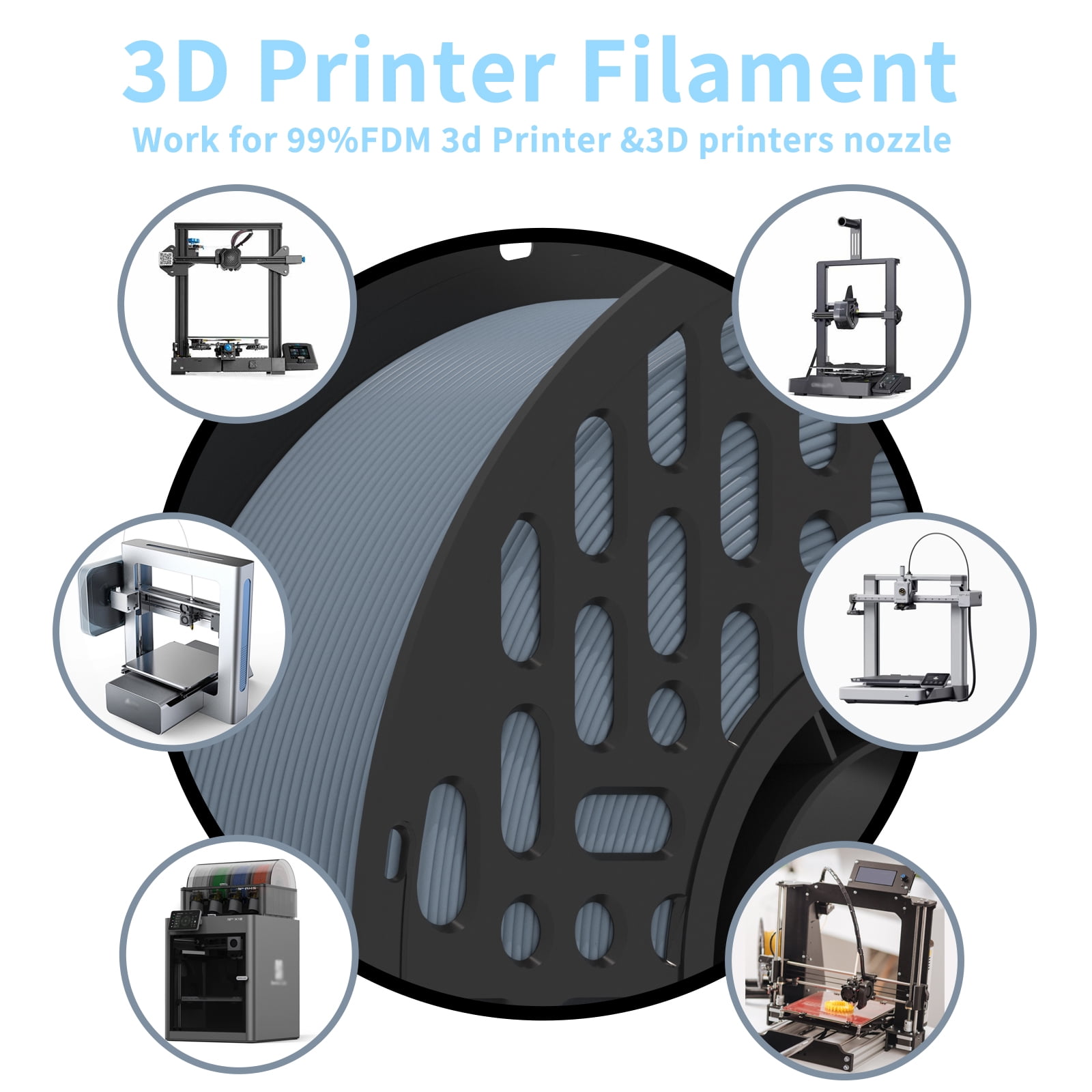 PLA Matte Filament Combo - Smooth & Subtle Finish for 3D Printing,White&Black