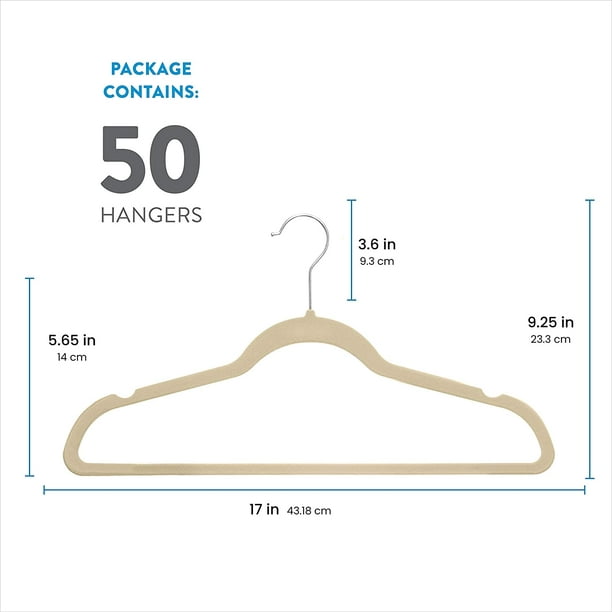  Zober Velvet Hangers 100 Pack - Heavy Duty Black Hangers for  Coats, Pants & Dress Clothes - Non Slip Clothes Hanger Set - Space Saving  Felt Hangers for Clothing : Home & Kitchen