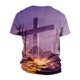 thumbnail image 5 of European And American Cross Print Short Sleeve Round Neck T-shirt Top XL, 5 of 5