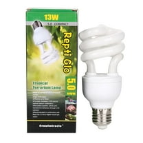 HIBIBUD UVA UVB Reptile Light 13W 5.0/10.0 Compact Fluorescent Terrarium Lamp for Tropical/Desert Reptiles and Amphibians