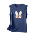 thumbnail image 4 of Kiplyki Women's Happy Easter Shirt Sleeveless Summer Casual Regular Round Neck Printing Sleeveless Vest Tops, 4 of 5