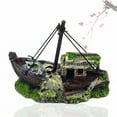 thumbnail image 6 of Pedty A Sunken Ship Decoration Aquarium Accessories Aquarium Fish Tank Landscape Pirate Ship Wreck Ship Decor Resin Boat Ornament, 6 of 7