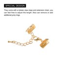 thumbnail image 4 of Unique Bargains 20Sets Ribbon Crimp Clamp Ends with Lobster Claw Clasps & Chain 13mm Light Golden, 4 of 7