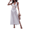 thumbnail image 3 of Vestido con Escote en V para Mujer, Estilo Halter, Sin Espalda, con Cintura Ahuecada M, 3 of 9