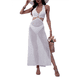 thumbnail image 3 of Vestido con Escote en V para Mujer, Estilo Halter, Sin Espalda, con Cintura Ahuecada L, 3 of 9