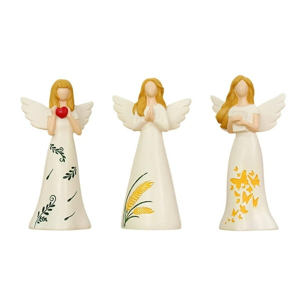 3 figuras de ángel de para niñas, decoración, esculturas coleccionables de hermanas, figuras de escritorio para dormitorio interior de