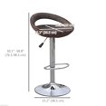 thumbnail image 3 of HOMCOM Set of 2 Pub Bar Stools, Counter Height Kitchen Stools, Rattan Wicker Chair Chrome Finish Adjustable 360 Degree Swivel Seat, Deep Brown, 3 of 9