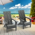 thumbnail image 2 of CHYVARY 1 Peak HIPS Folding Adirondack Chair, Patio Lawn Chairs for Outdoors,Gray, 2 of 9