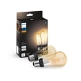 thumbnail image 1 of Philips Hue Smart 60W ST19 Filament LED Bulb - Soft Warm White Light - 2 Pack - 550LM - E26 - Indoor - Control with Hue App - Compatible with Alexa, Google Assistant and, 1 of 7