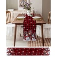 thumbnail image 4 of Table Runner 60 Inches Long for Kitchen Dining, Plaid Snowman, Dresser Scarf Farmhouse, Dining Table Decorations for Wedding/Parties, Christmas Buffalo Red Black Snowflake 13 x 60 In, 4 of 9